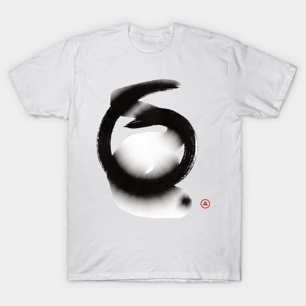 Zen Circle in Wet Ink Hitsuzendo T-Shirt by drumweaver